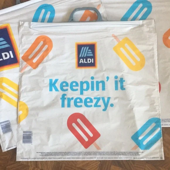 (3) 🌈 ALDI keeping it freezy ❄️ HOT ♨️ COLD Insulated Reusable Shopping Bags - Picture 3 of 5